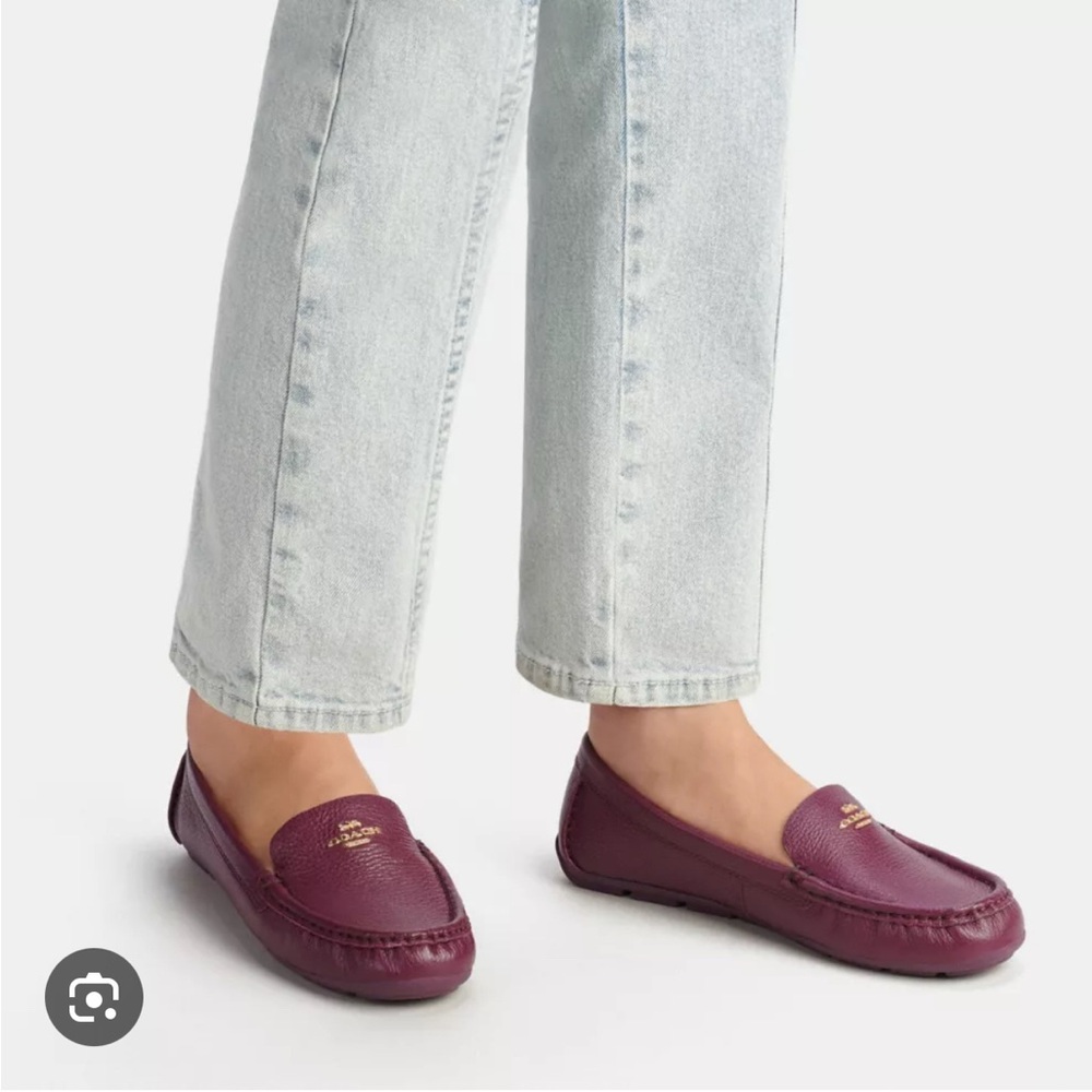 Coach Deep Purple Leather Loafers